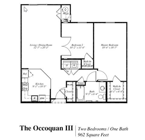 Occoquan III Floor Plan at The Gardens of Stafford, Stafford, Virginia  